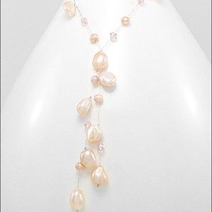 001C 🆕 Necklace with Freshwater Pearls & Glass